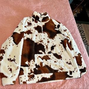 Cow Print Sweat Pull Over